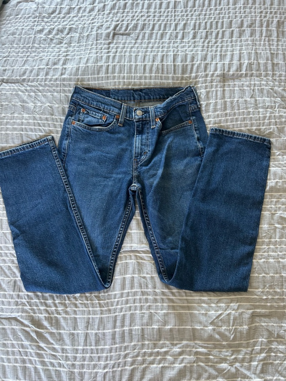 Classic Straight-Leg Dark Wash Jeans